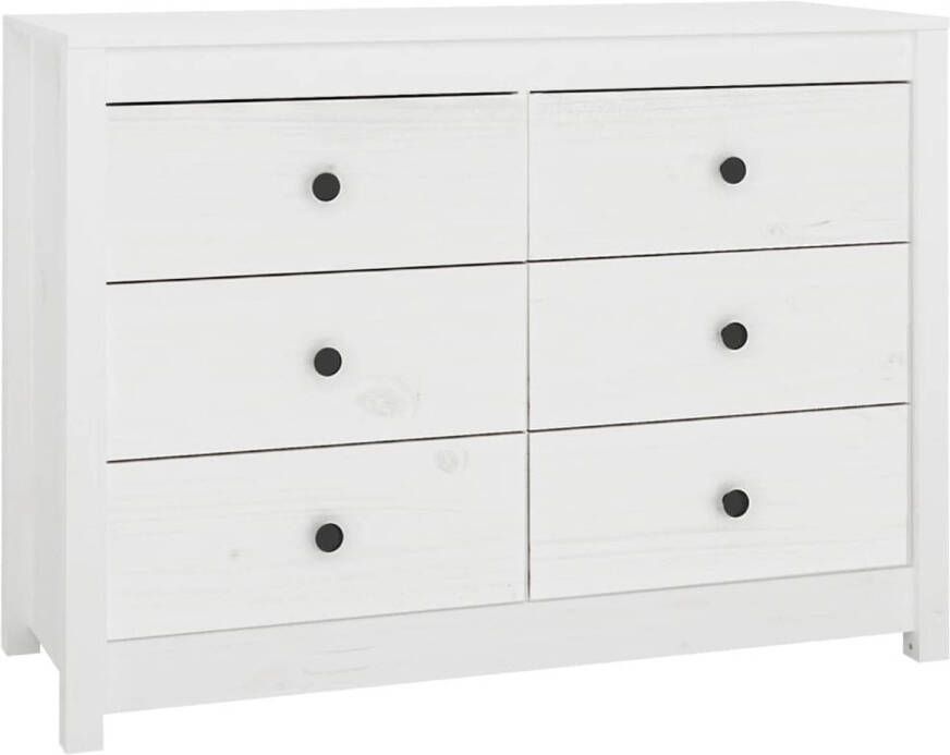 The Living Store Massief grenenhouten dressoir 100 x 40 x 72 cm veel opbergruimte