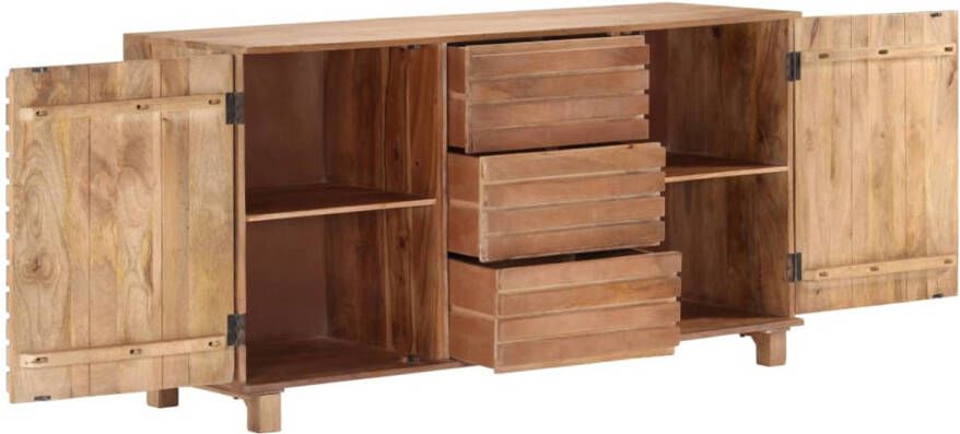 The Living Store Massief Mangohouten Dressoir Bruin 150 x 50 x 81 cm 2 deuren en 3 lades