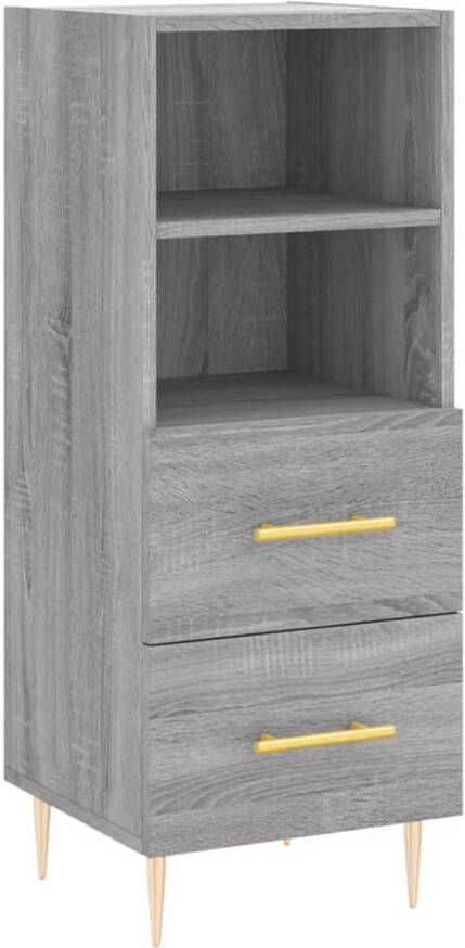 The Living Store Modern Dressoir Grijs Sonoma Eiken 34.5 x 34 x 90 cm duurzaam hout metaal