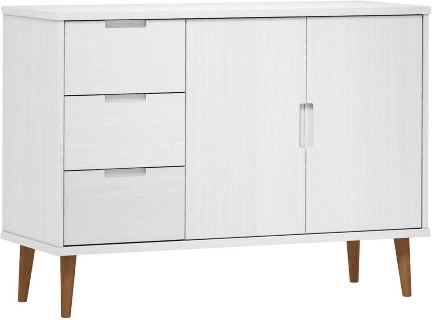 The Living Store MOLDE Dressoir 113 x 40 x 80 cm Wit Massief grenenhout