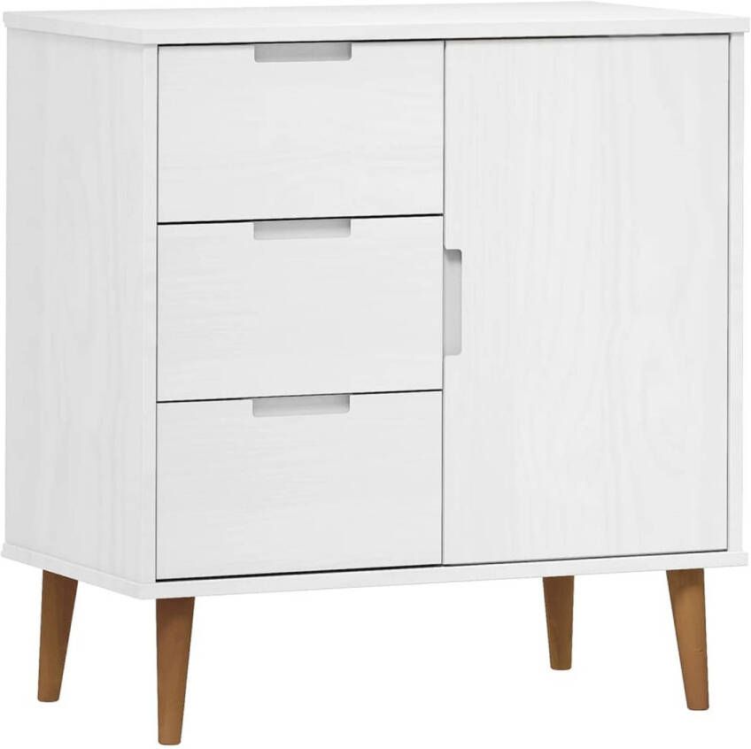 The Living Store MOLDE Dressoir 76.5 x 40 x 80 cm Massief grenenhout met uv-vernis