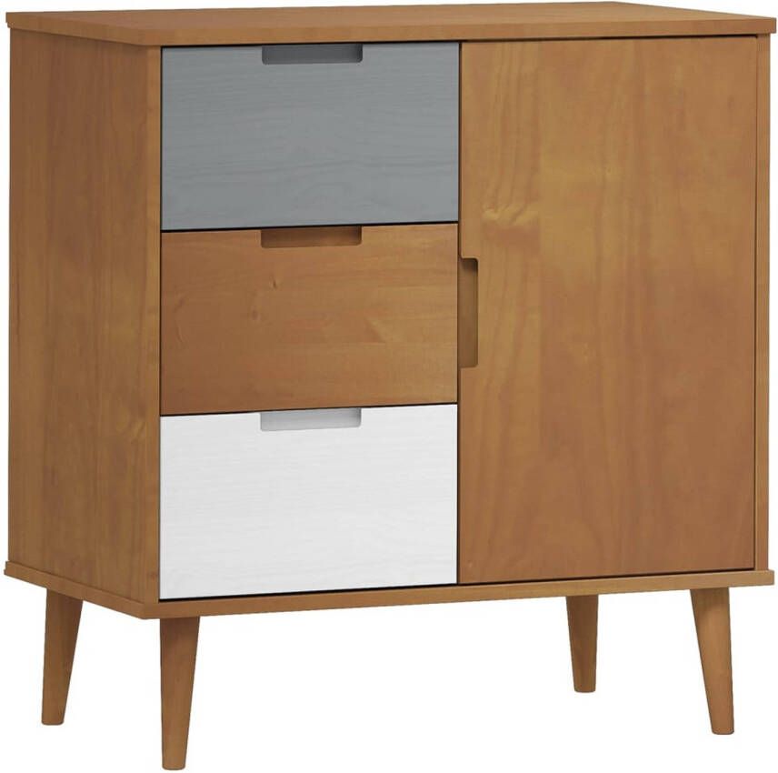 The Living Store MOLDE Dressoir 76.5 x 40 x 80 cm Massief grenenhout + UV-vernis