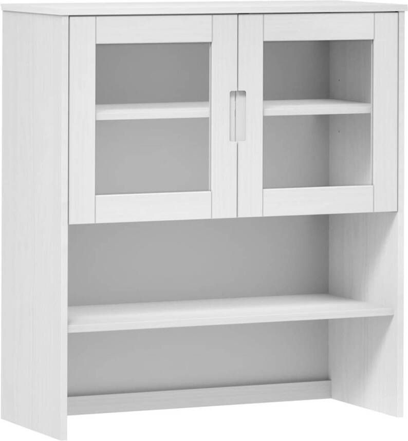 The Living Store MOLDE Opzetkast 90x35x100 cm Massief grenenhout UV-vernis Wit