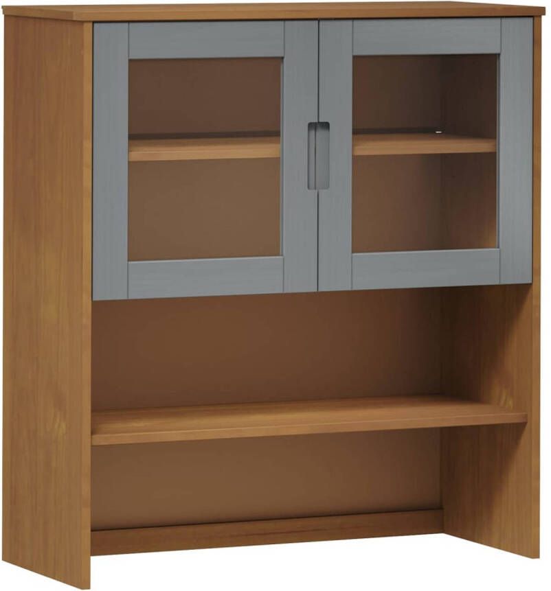 The Living Store MOLDE Opzetkast massief grenen 90x35x100 cm bruin