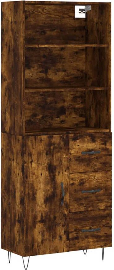 The Living Store Opbergkast Gerookt Eiken 69.5 x 34 x 180 cm (B x D x H)