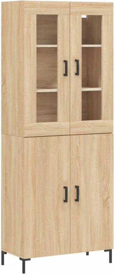 The Living Store Opbergkast Hoge Kast Sonoma Eiken 69.5 x 34 x 180 cm Duurzaam materiaal