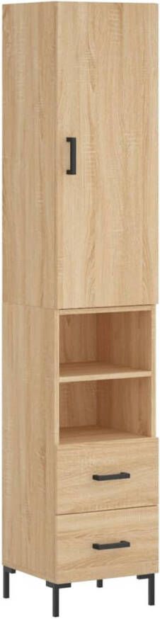 The Living Store Opbergkast Sonoma Eiken 34.5 x 34 x 180 cm Trendy hoge kast