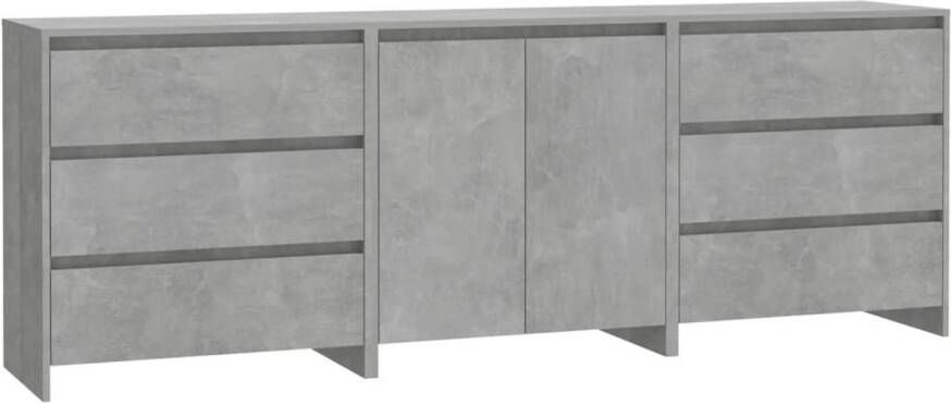 The Living Store Opbergkasten Betongrijs Dressoir met deuren 70x40x75cm Dressoir met lades 70x41x75cm