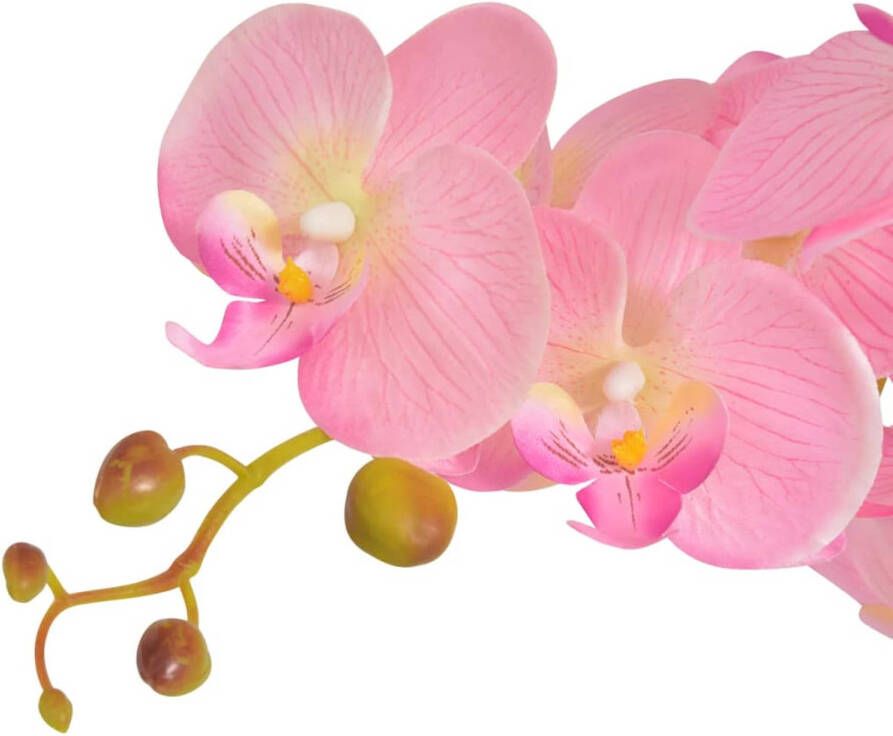 The Living Store Orchidee Kunstplant 75 cm Roze bloemen Levensecht Duurzaam materiaal Inclusief pot