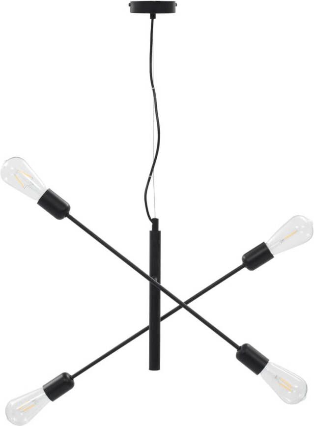 The Living Store Plafondlamp 60x28x100 cm Draaibare armen Hedendaags ontwerp E27 fitting Zwart Metaal 4