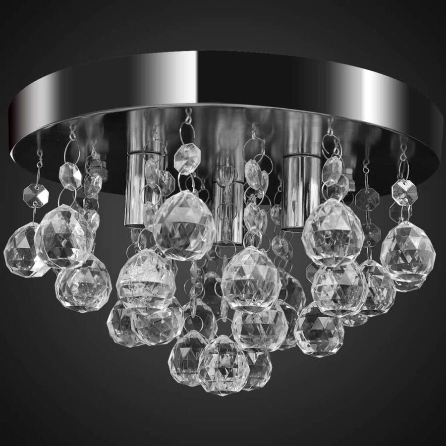 The Living Store Plafondlamp Klassiek Elegant Kristallen 25 cm Diameter 3 x G9 Peertjes