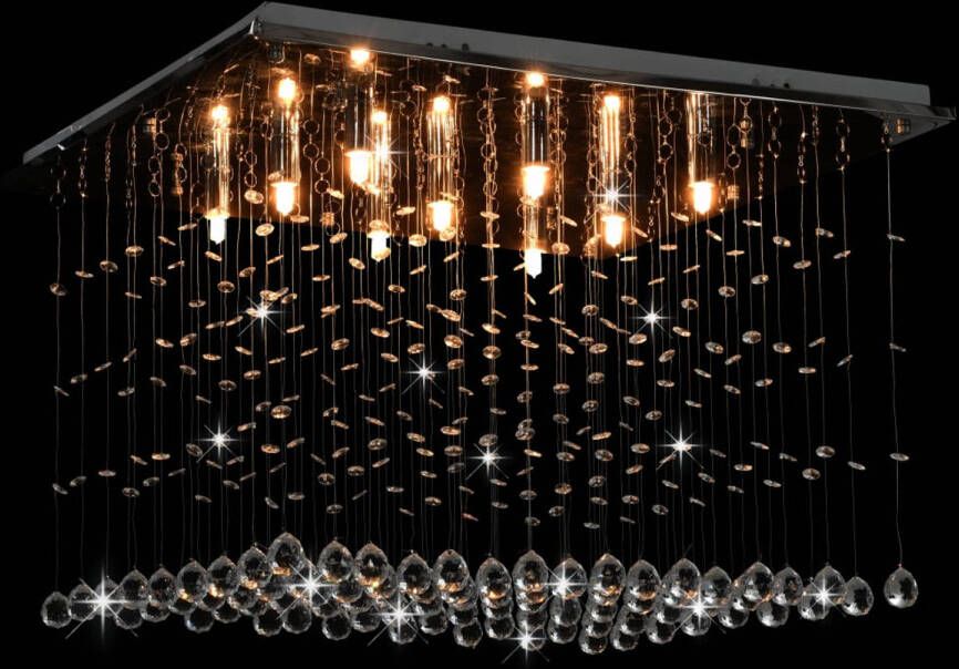 The Living Store Plafondlamp Kristallen Glinsterende kralen Extravagant ontwerp Chique Blikvanger Prachtig