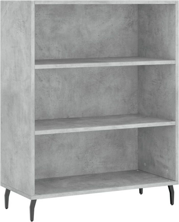 The Living Store Schappenkast Betongrijs 69.5 x 32.5 x 90 cm Duurzaam Hout en Metaal