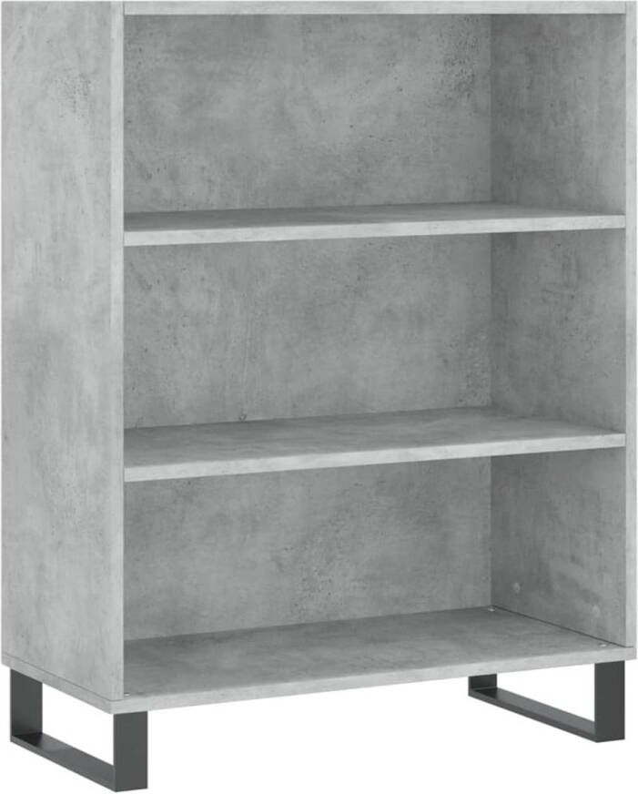 The Living Store Schappenkast Betongrijs 69.5 x 32.5 x 90 cm Duurzaam hout metaal