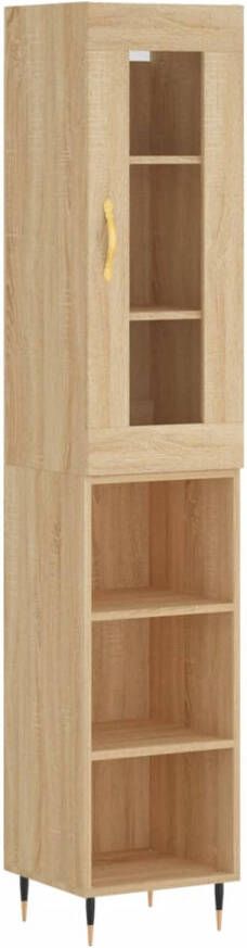 The Living Store Schappenkast Hoge Kast 34.5 x 34 x 180 cm Sonoma eiken