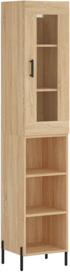 The Living Store Schappenkast Hoge Kast 34.5 x 34 x 180 cm Sonoma Eiken