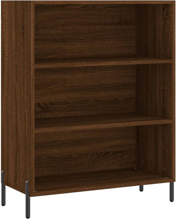 The Living Store Schappenkast Modern Bruineiken 69.5 x 32.5 x 90 cm Duurzaam hout en metaal