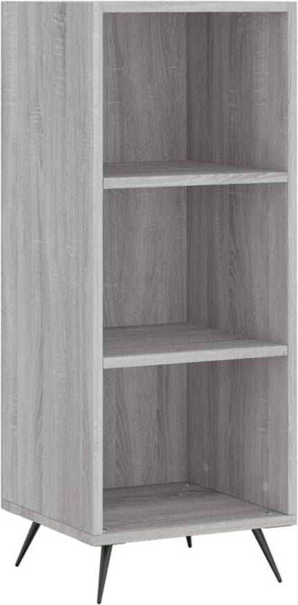 The Living Store Schappenkast Modern Grijs Sonoma Eiken 34.5 x 32.5 x 90 cm Duurzaam Bewerkt Hout en Metaal