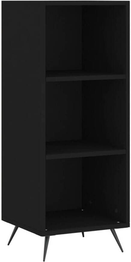 The Living Store Schappenkast Modern Meubel 34.5 x 32.5 x 90 cm Zwart