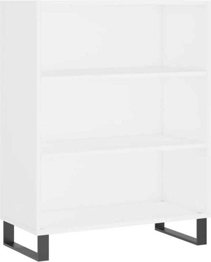 The Living Store Schappenkast Modern Open Kast 69.5 x 32.5 x 90 cm Wit