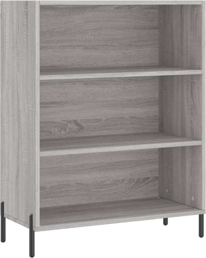 The Living Store Schappenkast Modern Open Kast Grijs Sonoma Eiken 69.5 x 32.5 x 90 cm