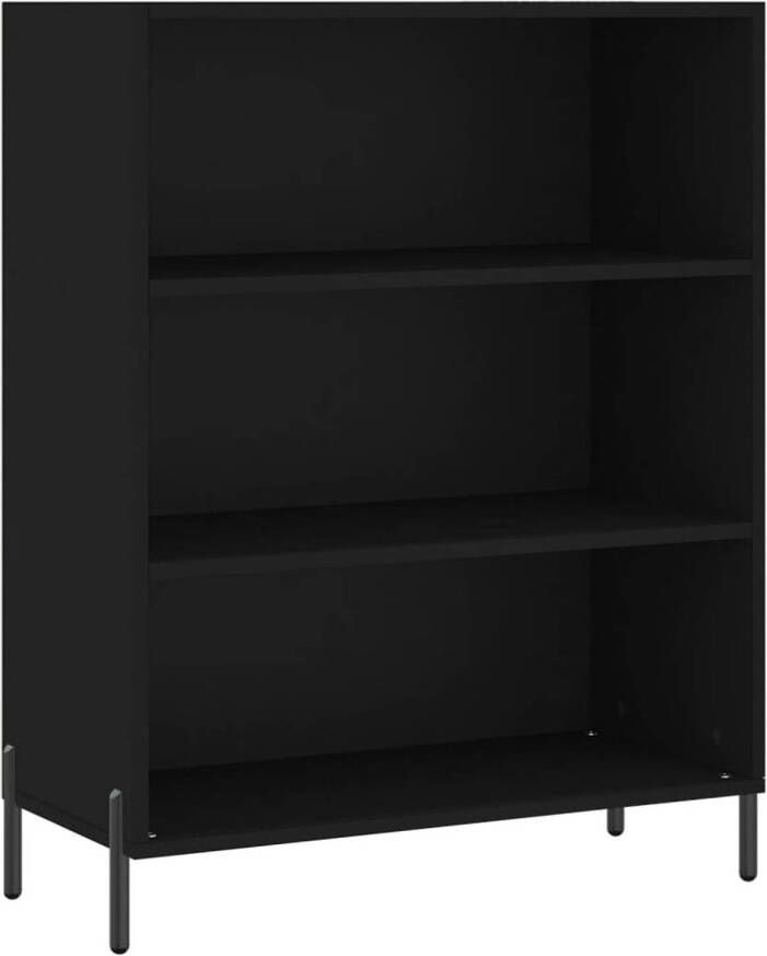 The Living Store Schappenkast Modern Zwart 69.5 x 32.5 x 90 cm Duurzaam bewerkt hout en metaal