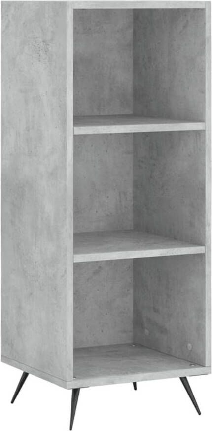 The Living Store Schappenkast Opbergkast Betongrijs 34.5 x 32.5 x 90 cm Duurzaam hout en metaal