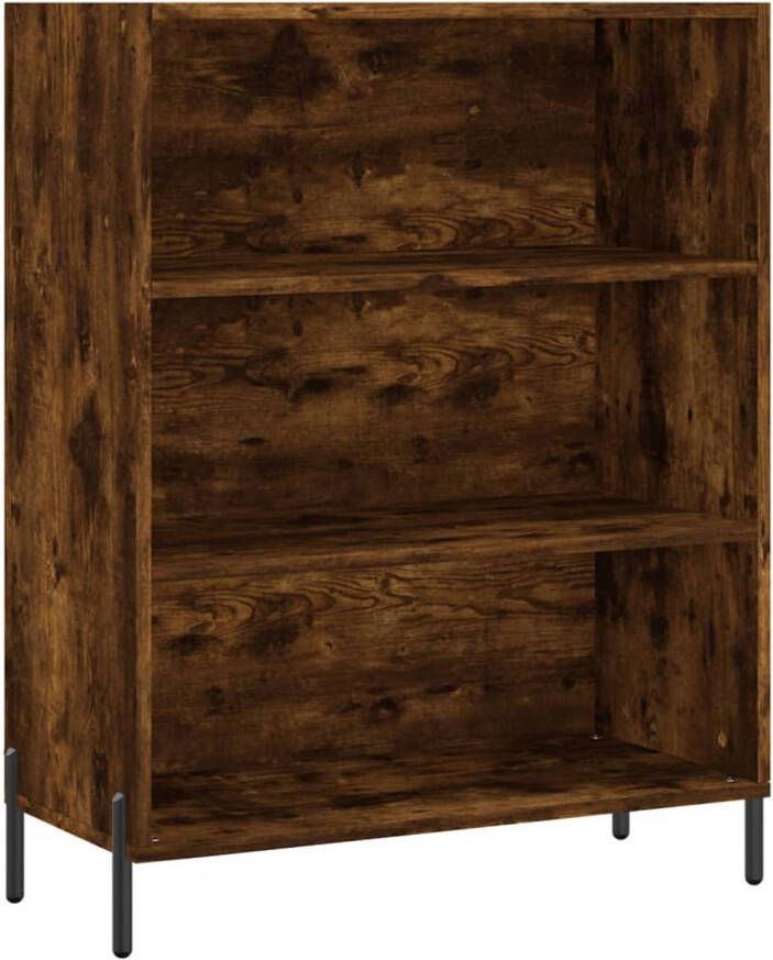 The Living Store Schappenkast Open Kast 69.5 x 32.5 x 90 cm Gerookt Eiken