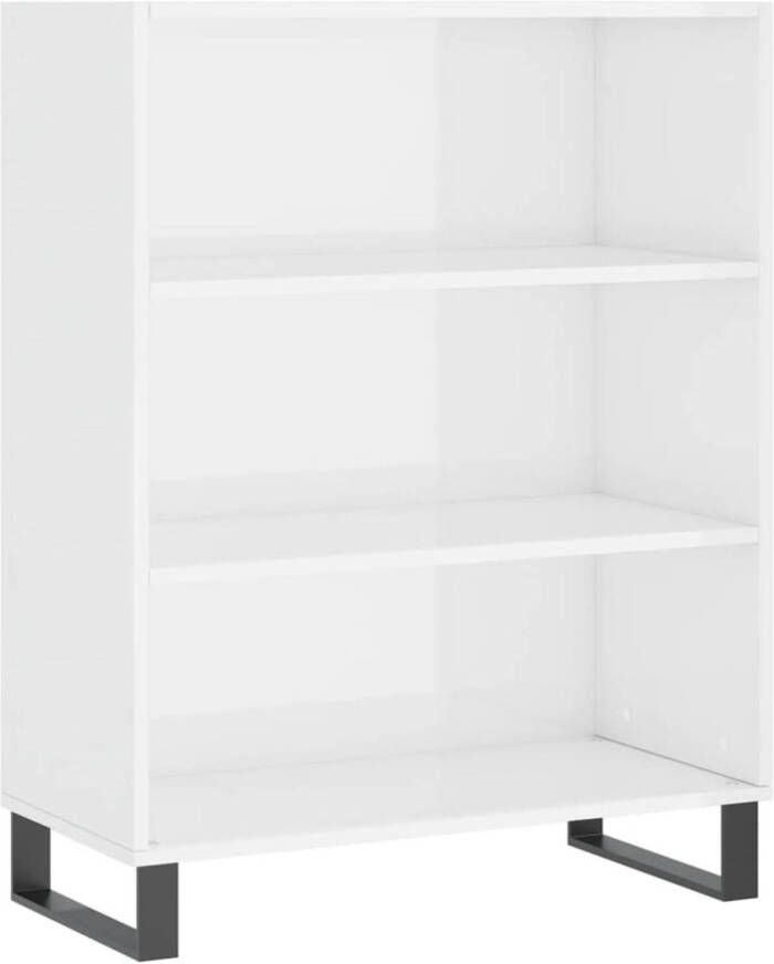 The Living Store Schappenkast s Opbergkast 69.5 x 32.5 x 90 cm Hoogglans wit