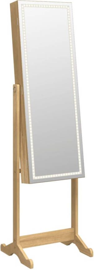 The Living Store -Sieradenkast-met-spiegel-en-LED-verlichting-vrijstaand Spiegel