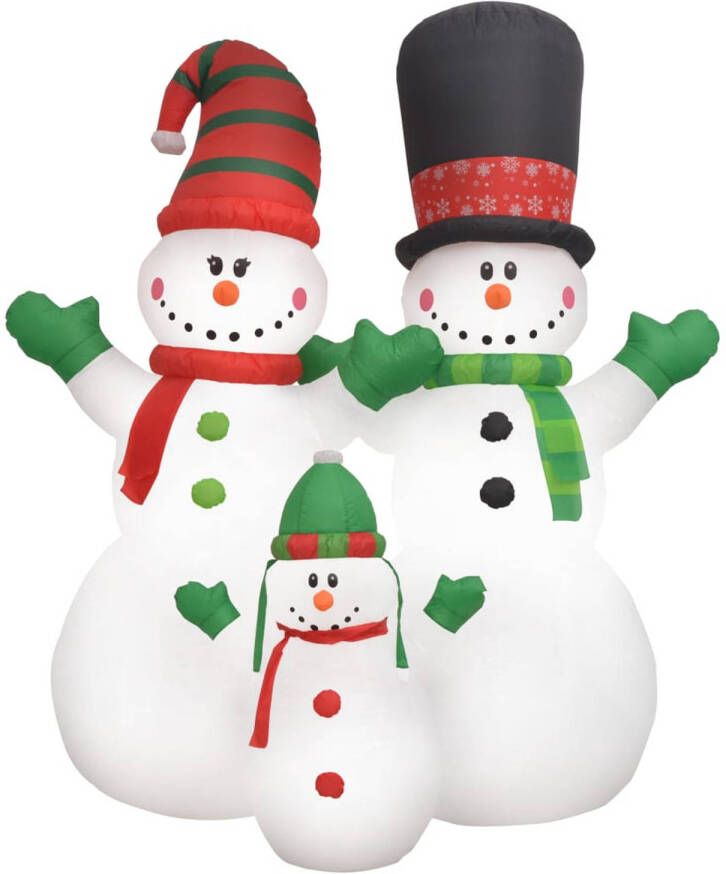 The Living Store Sneeuwpoppen Kerstdecoratie 215x95x244 cm Opblaasbaar Polyester LED