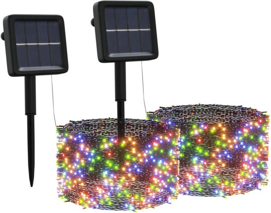 The Living Store Solarlichtslinger Meerkleurig 400 LEDs 2 V 120 mA 1.2 V 800 mA 3 V 75 mA 1m kabel 8