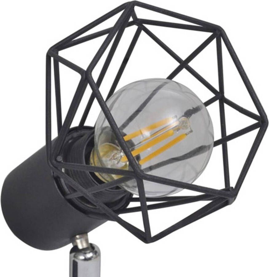 The Living Store Spotlight Industrial 2x4W LED-lampen zwart metaal 25.5 cm buisframe 640 lm