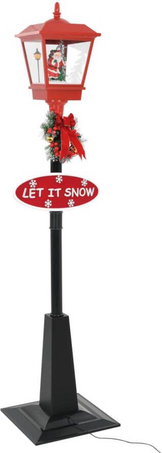 The Living Store Straatlantaarn Kerst 180 cm met Sneeuwfunctie LED Kunststof Geschikt voor Binnen en Buiten