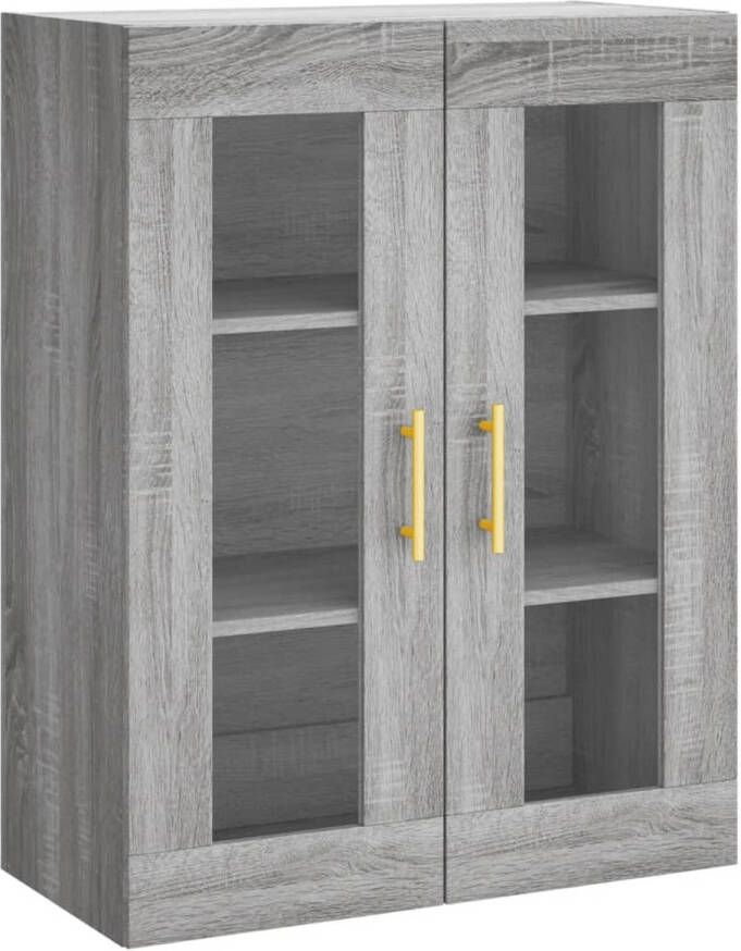 The Living Store Wandgemonteerde Hangkast Grijs Sonoma Eiken 69.5 x 34 x 90 cm Duurzaam en Praktisch