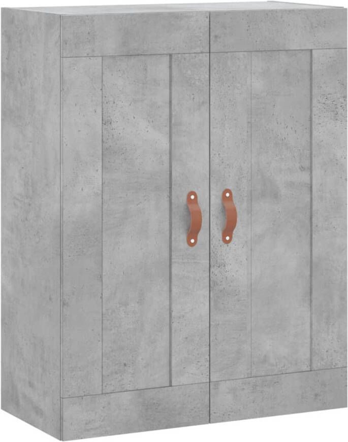 The Living Store Wandgemonteerde Kast Betongrijs 69.5 x 34 x 90 cm Stevig materiaal Voldoende opbergruimte