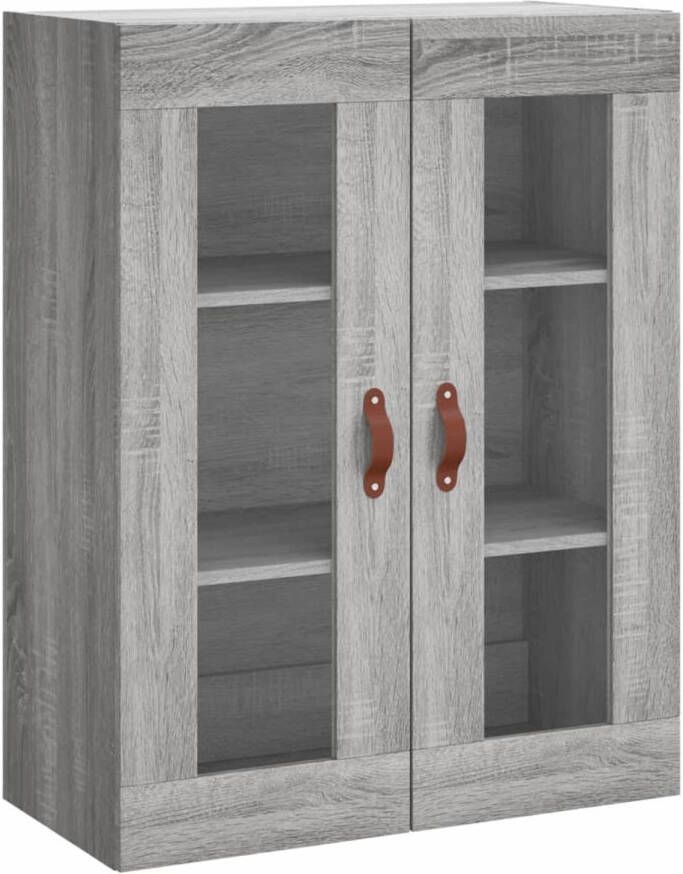 The Living Store Wandgemonteerde Kast Elegant Opbergkast Afmeting- 69.5 x 34 x 90 cm Ken- Grijs Sonoma Eiken