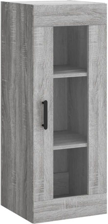 The Living Store Wandgemonteerde Kast Grijs Sonoma Eiken 34.5 x 34 x 90 cm Duurzaam Materiaal