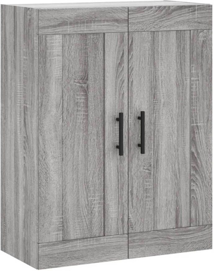 The Living Store Wandgemonteerde kast Opbergkast 69.5 x 34 x 90 cm Grijs sonoma eiken