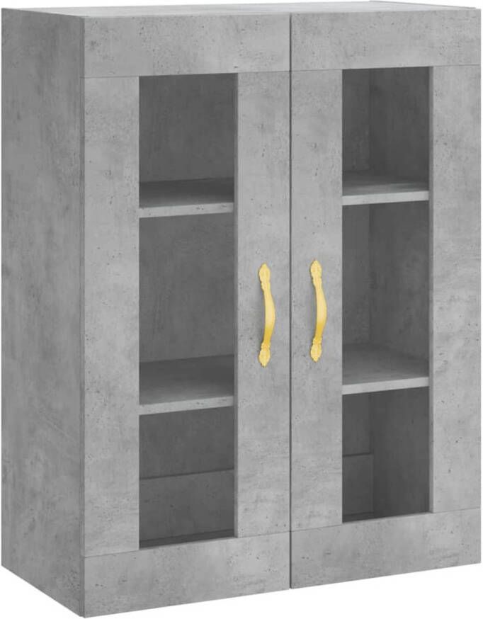 The Living Store Wandgemonteerde Opbergkast Betongrijs 69.5 x 34 x 90 cm Bewerkt hout