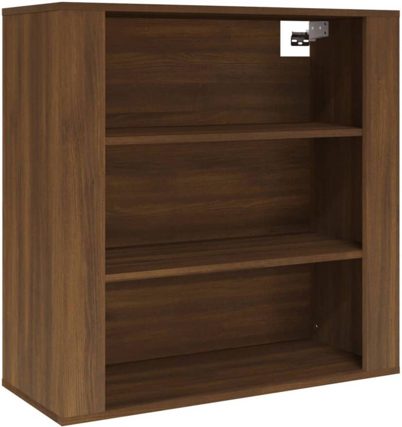 The Living Store Wandkast Bruineiken 80x33x80 cm Praktisch en decoratief