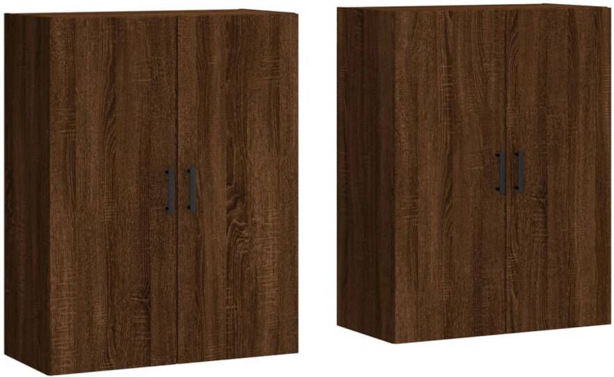 The Living Store Wandkast Bruineiken Wandmeubel 69.5 x 34 x 90 cm Duurzaam materiaal