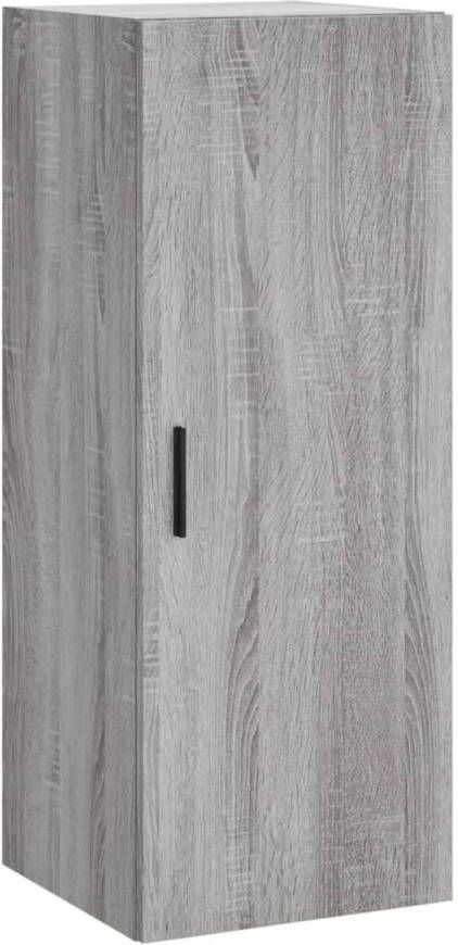 The Living Store Wandkast Grijs Sonoma Eiken 34.5 x 34 x 90 cm Duurzaam hout