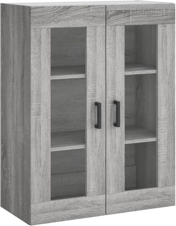 The Living Store Wandkast Grijs Sonoma Eiken 69.5 x 34 x 90 cm Zwevende opbergkast