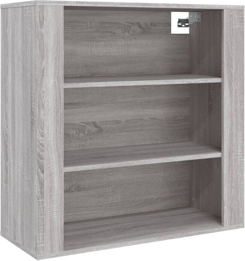 The Living Store Wandkast Hangkast Praktisch en decoratief 80 x 33 x 80 cm Grijs sonoma eiken