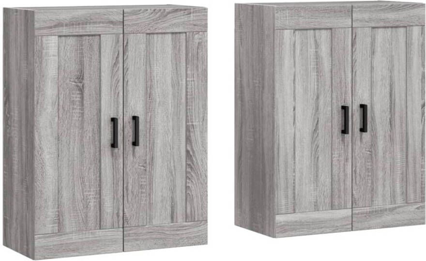 The Living Store Wandkast Opbergkast 69.5 x 34 x 90 cm Grijs Sonoma Eiken