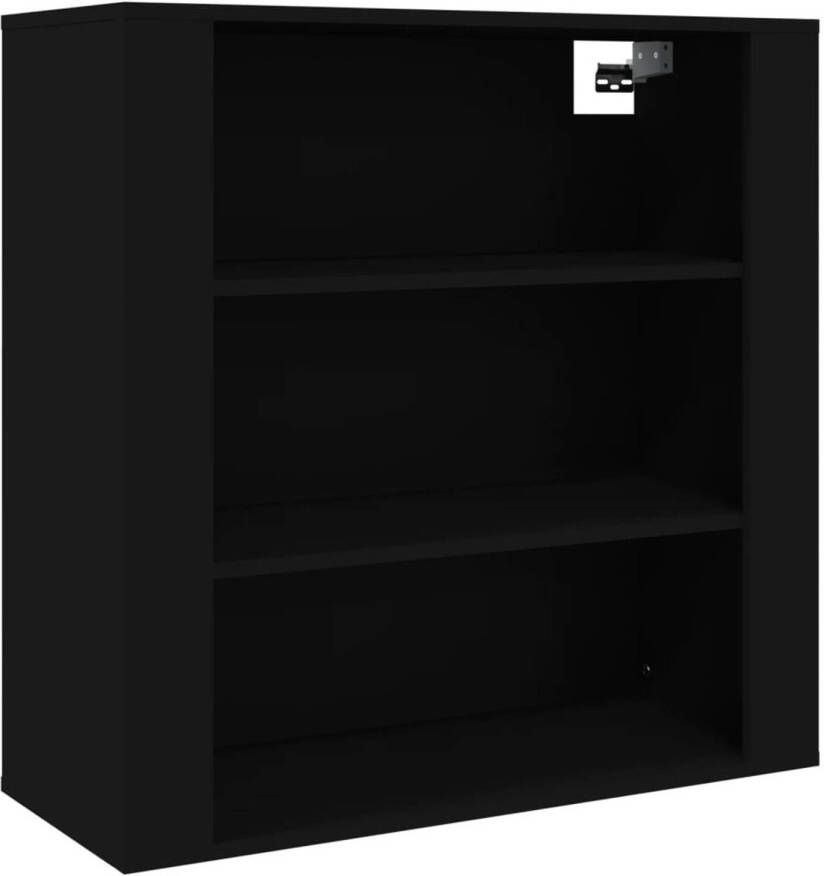 The Living Store Wandkast Praktisch 80 x 33 x 80 cm Zwarte Bewerkt hout