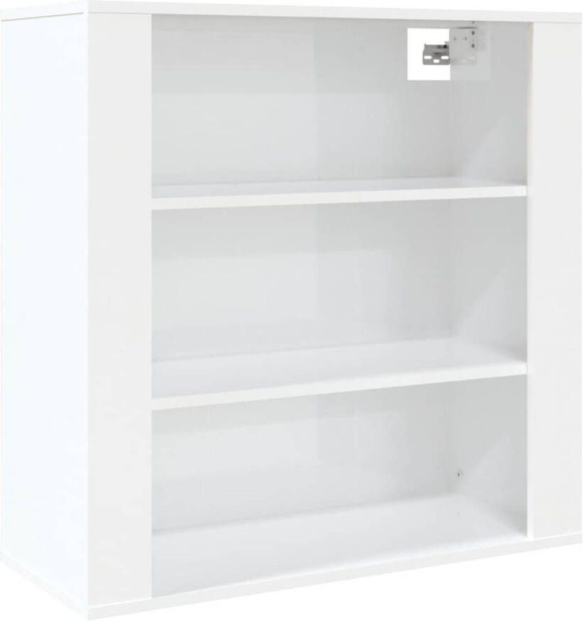 The Living Store Wandkast Praktisch en Decoratief 80x33x80 cm Hoogglans wit