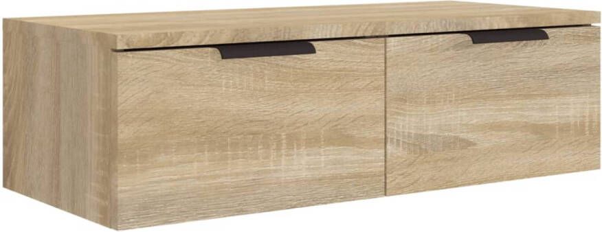 The Living Store Wandkast Sonoma Eiken 68 x 30 x 20 cm Met lades