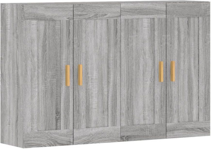 The Living Store Wandkast Wandmeubel 69.5 x 34 x 90 cm Grijs Sonoma Eiken Bewerkt hout